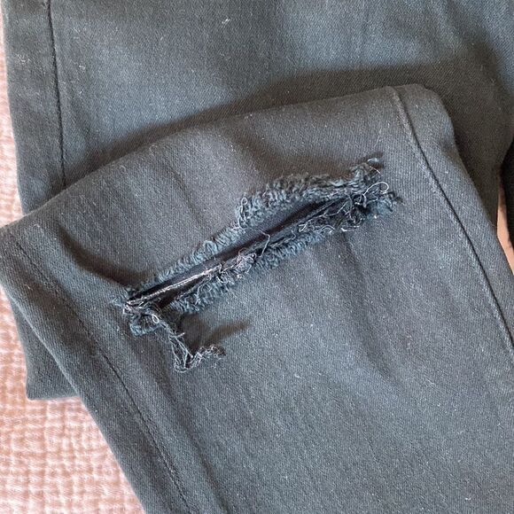 💙 FRAME Le Skinny de Jeanne Hunter Green Distressed Skinny Denim Size 27 - Picture 7 of 7